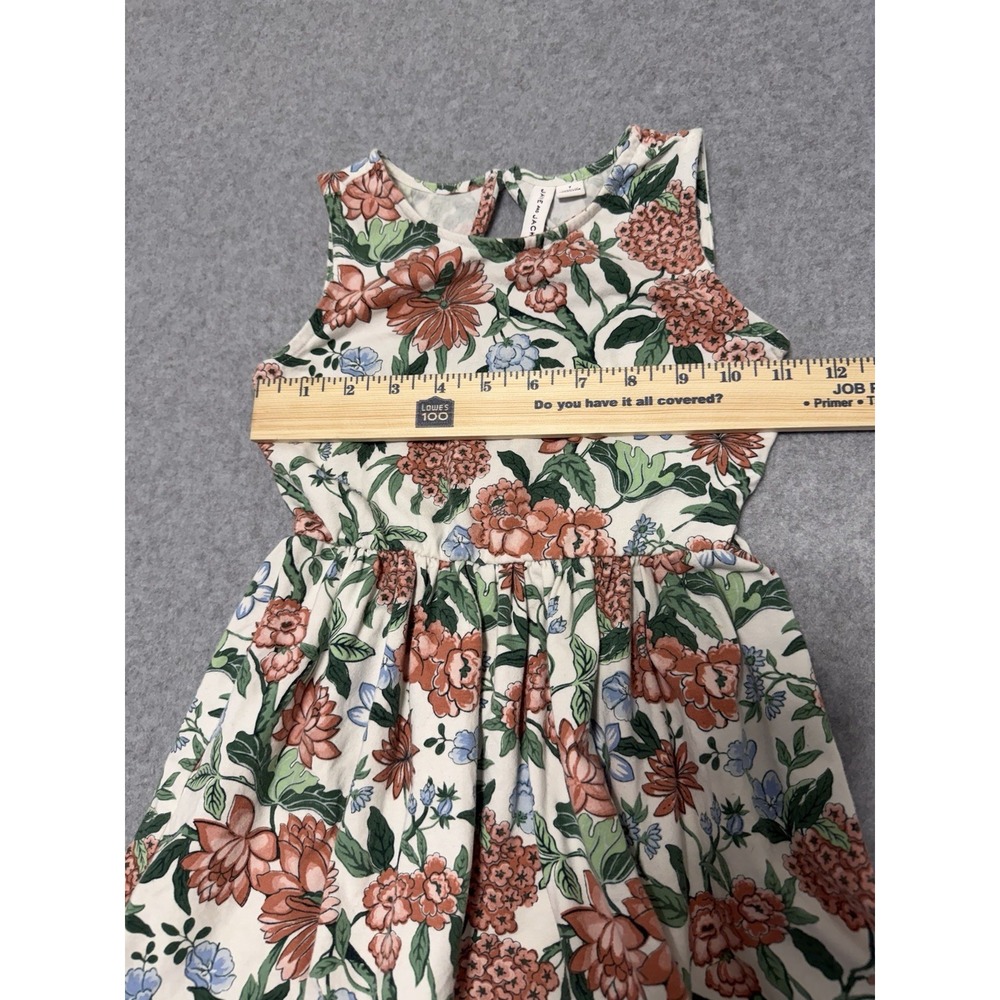 Janie and Jack Pink White Floral Open Back Sleeveless Cotton Dress Girls Sz 7 - Picture 12 of 12